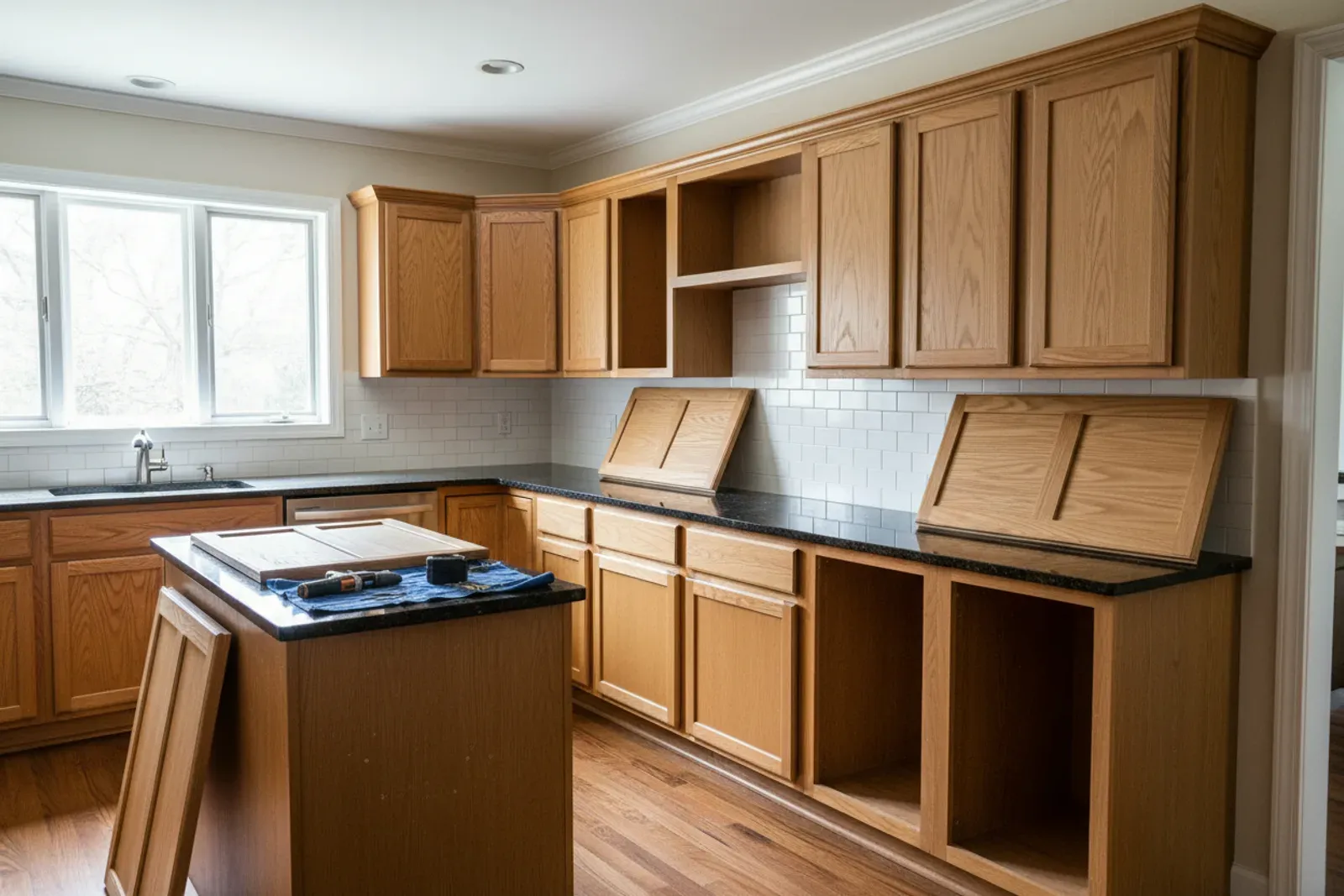 New shaker doors going onto existing kitchen cabinet boxes