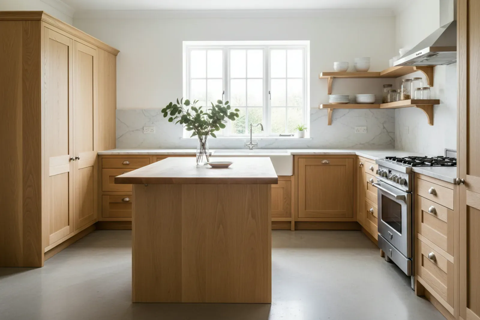 Kitchen with all new doors and the original cabinet layout