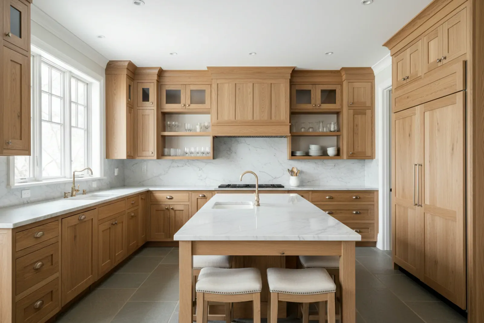 Shaker kitchen in stained white oak