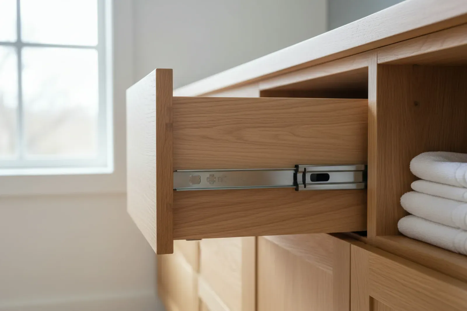 Drawer with a soft close damper on its glide