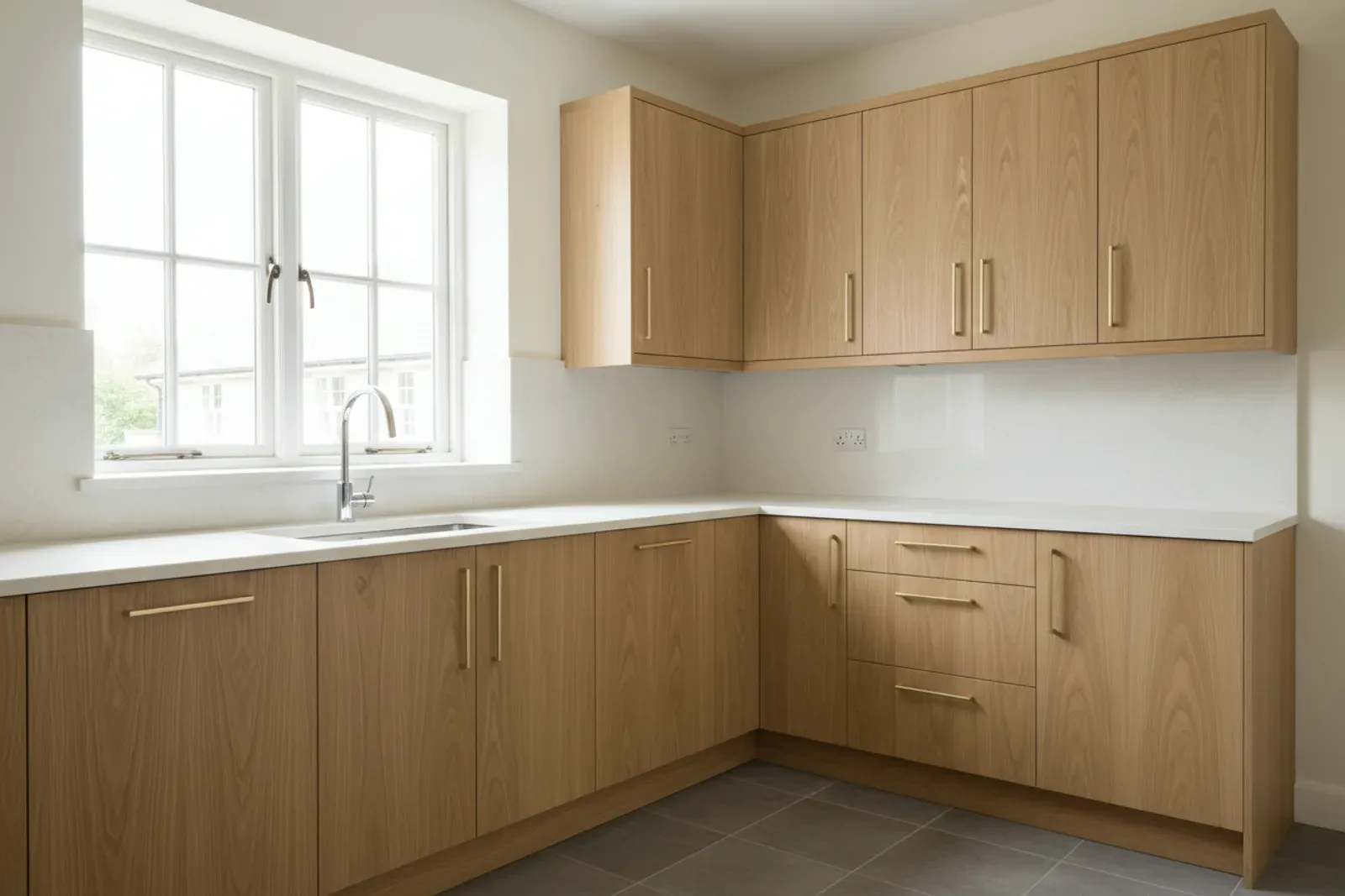 Kitchen with all doors and drawers newly retrofitted