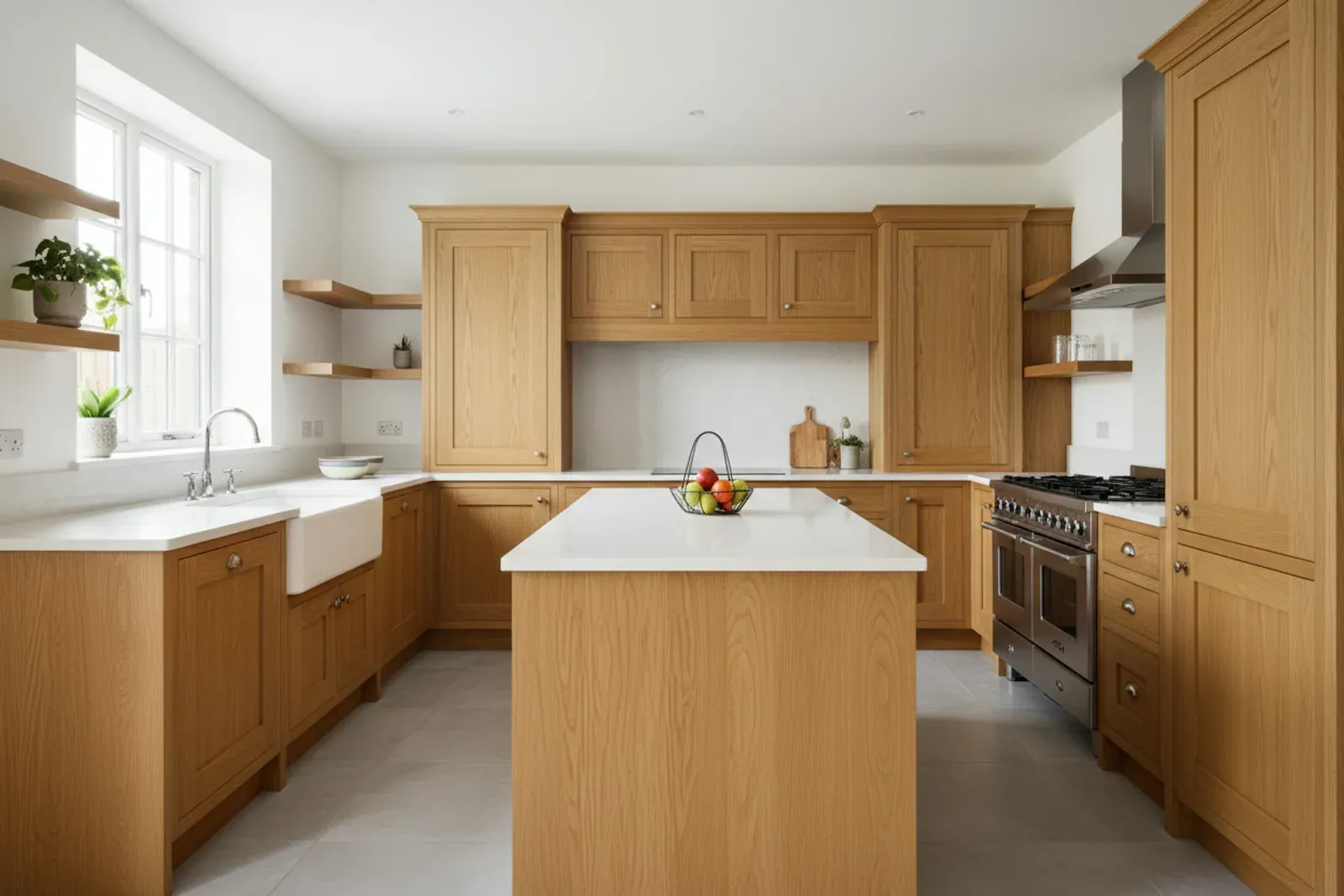 Solid oak kitchen with a natural oil finish